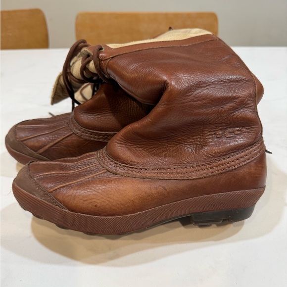 Ugg Belcloud Duck Boot Tall Sheepskin Brown Shearling Lined - Picture 1 of 7